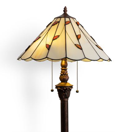 Brilagi - Tiffany vitražna podna lampa FOLIA 2xE27/60W/230V