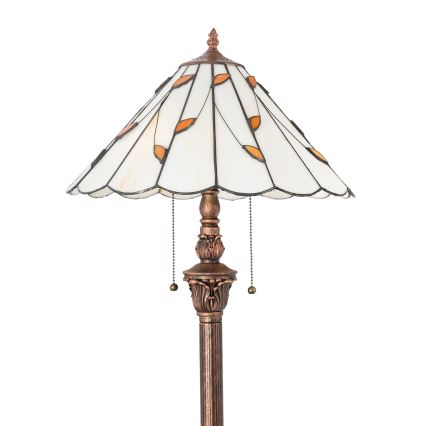 Brilagi - Tiffany vitražna podna lampa FOLIA 2xE27/60W/230V