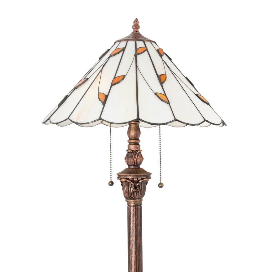 Brilagi - Tiffany vitražna podna lampa FOLIA 2xE27/60W/230V