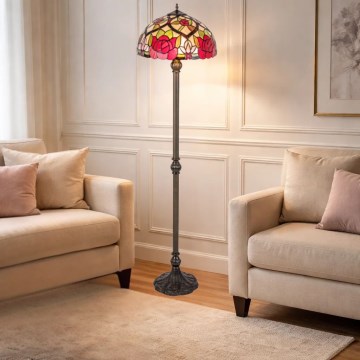 Brilagi - Tiffany vitražna podna lampa GARLAN 2xE27/60W/230V