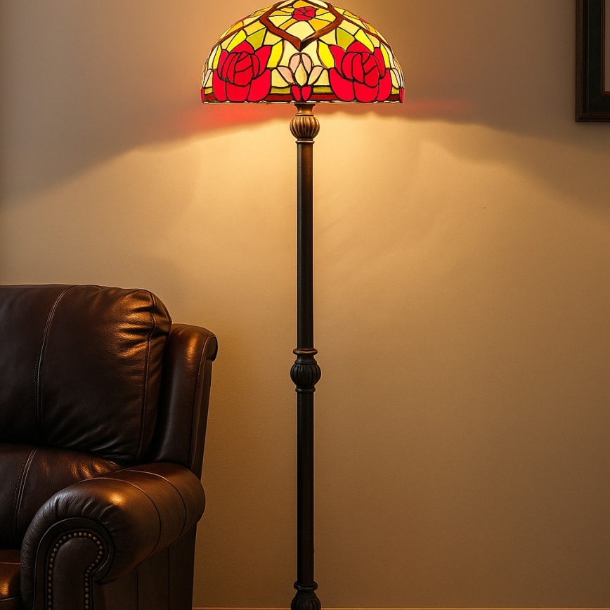 BRILAGI - Tiffany vitražna podna lampa GARLAN 2xE27/60W/230V