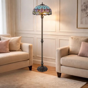 Brilagi - Tiffany vitražna podna lampa LORAS 2xE27/60W/230V