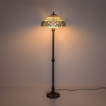 Brilagi - Tiffany vitražna podna lampa LUISA 2xE27/60W/230V