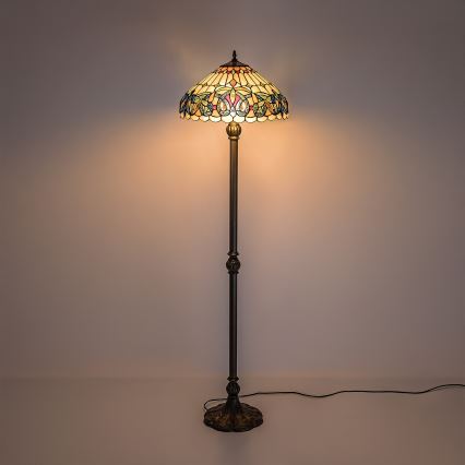 Brilagi - Tiffany vitražna podna lampa LUISA 2xE27/60W/230V