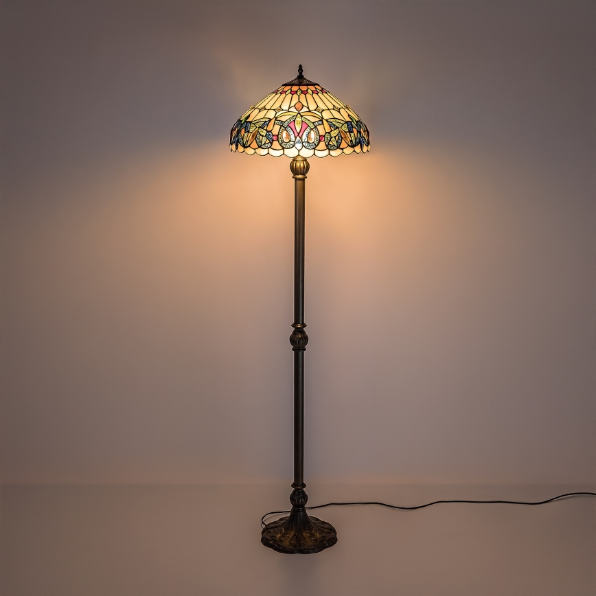 Brilagi - Tiffany vitražna podna lampa LUISA 2xE27/60W/230V