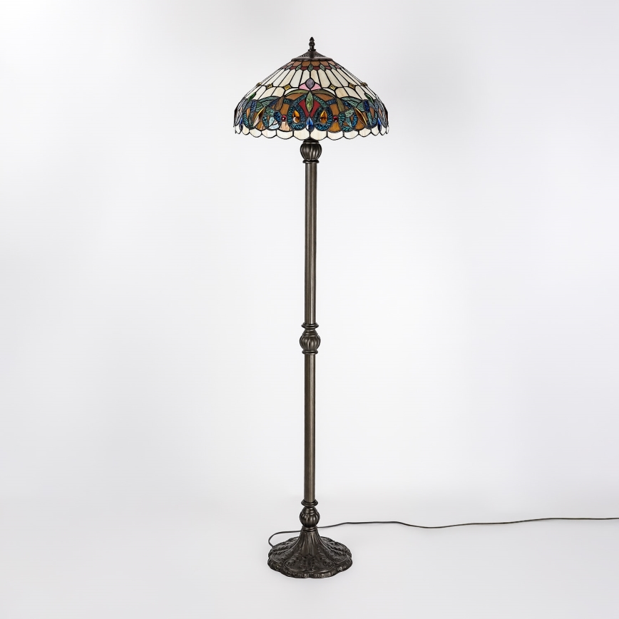 Brilagi - Tiffany vitražna podna lampa LUISA 2xE27/60W/230V