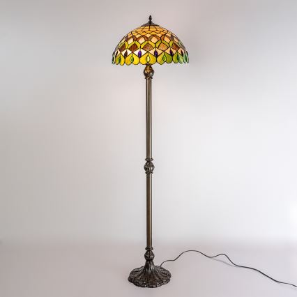Brilagi - Tiffany vitražna podna lampa MARGARET 2xE27/60W/230V