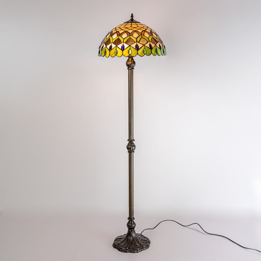 Brilagi - Tiffany vitražna podna lampa MARGARET 2xE27/60W/230V