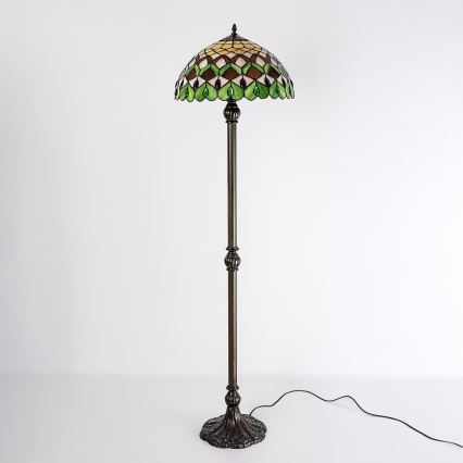 Brilagi - Tiffany vitražna podna lampa MARGARET 2xE27/60W/230V
