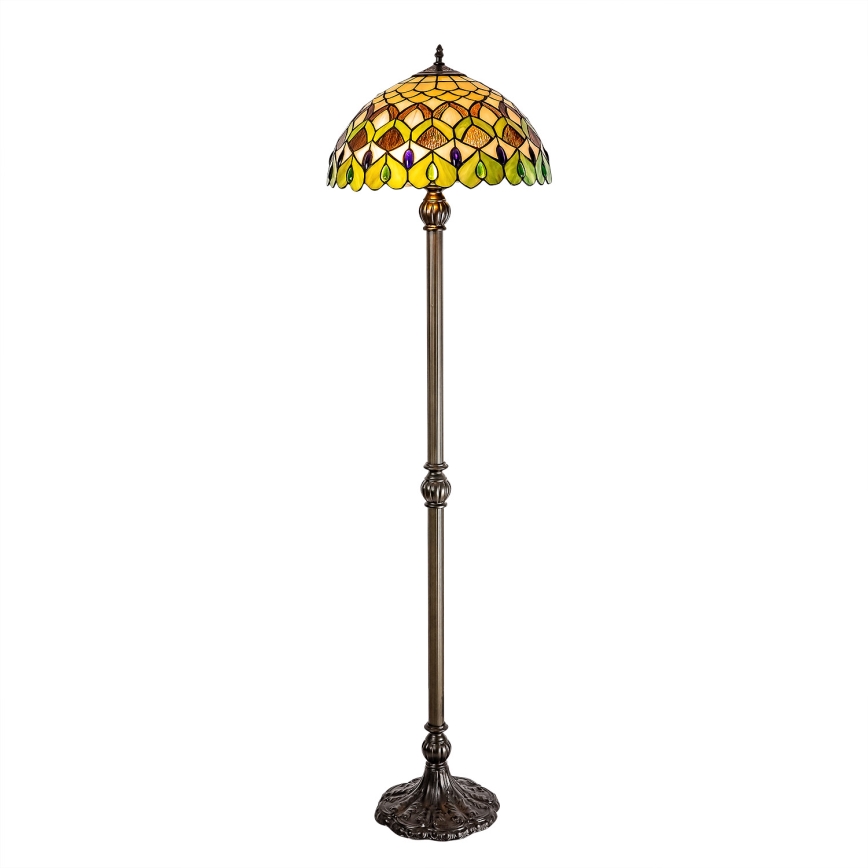 Brilagi - Tiffany vitražna podna lampa MARGARET 2xE27/60W/230V
