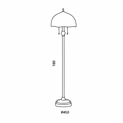 Brilagi - Tiffany vitražna podna lampa SUNFLOWER 2xE27/60W/230V