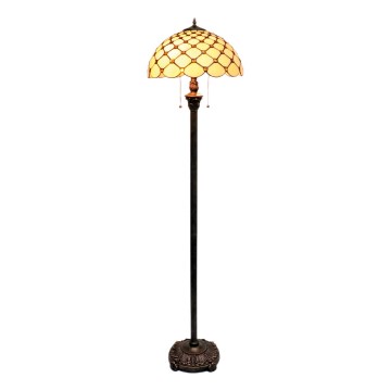 BRILAGI - Tiffany vitražna stojeća lampa IVORY SMOOTH 2xE27/60W/230V