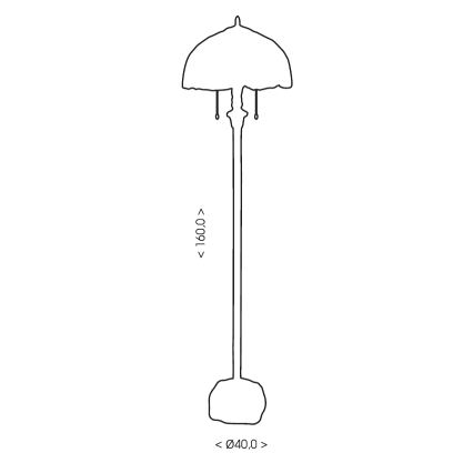 BRILAGI - Tiffany vitražna stojeća lampa IVORY SMOOTH 2xE27/60W/230V