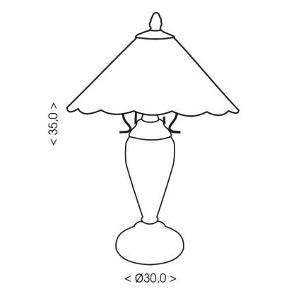 Brilagi - Tiffany vitražna stona lampa FOLIA 1xE27/60W/230V + 1xE14/40W
