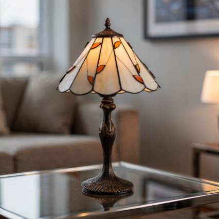Brilagi - Tiffany vitražna stona lampa FOLIA 1xE27/60W/230V