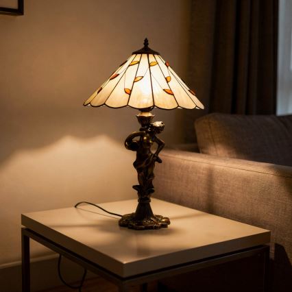 Brilagi - Tiffany vitražna stona lampa FOLIA 1xE27/60W/230V