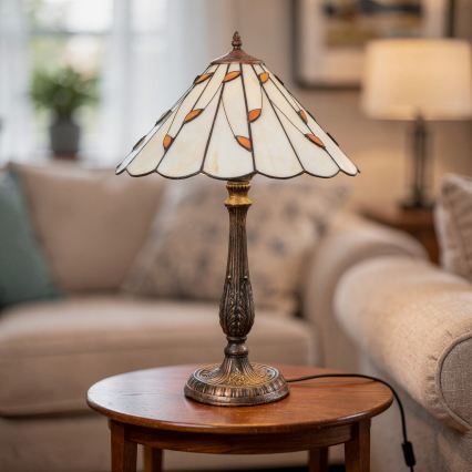 Brilagi - Tiffany vitražna stona lampa FOLIA 2xE27/60W/230V