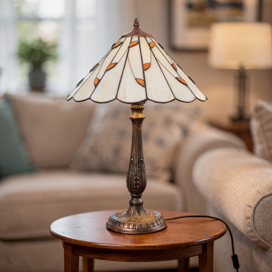 Brilagi - Tiffany vitražna stona lampa FOLIA 2xE27/60W/230V
