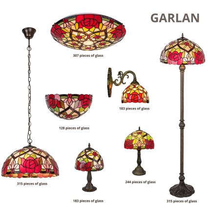 Brilagi - Tiffany vitražna stona lampa GARLAN 1xE14/40W/230V