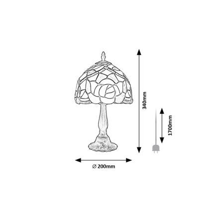 Brilagi - Tiffany vitražna stona lampa GARLAN 1xE14/40W/230V