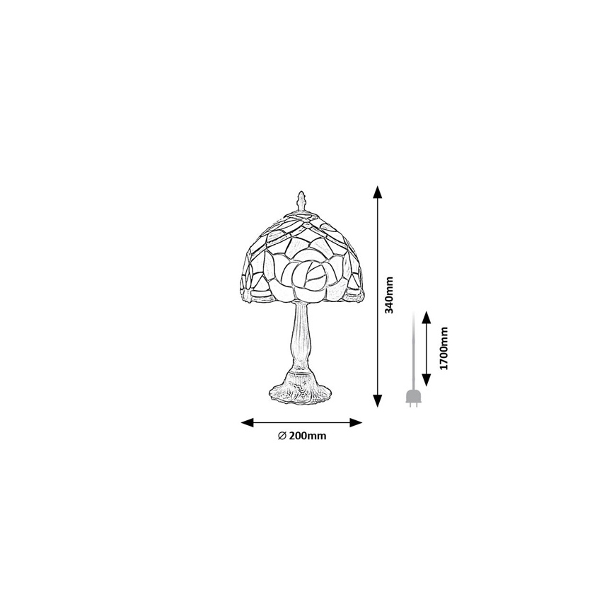 Brilagi - Tiffany vitražna stona lampa GARLAN 1xE14/40W/230V