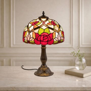 Brilagi - Tiffany vitražna stona lampa GARLAN 1xE27/40W/230V