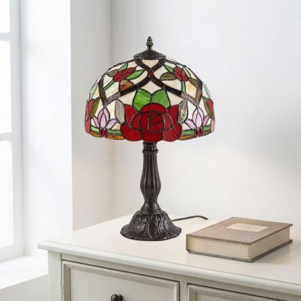 Brilagi - Tiffany vitražna stona lampa GARLAN 1xE27/40W/230V