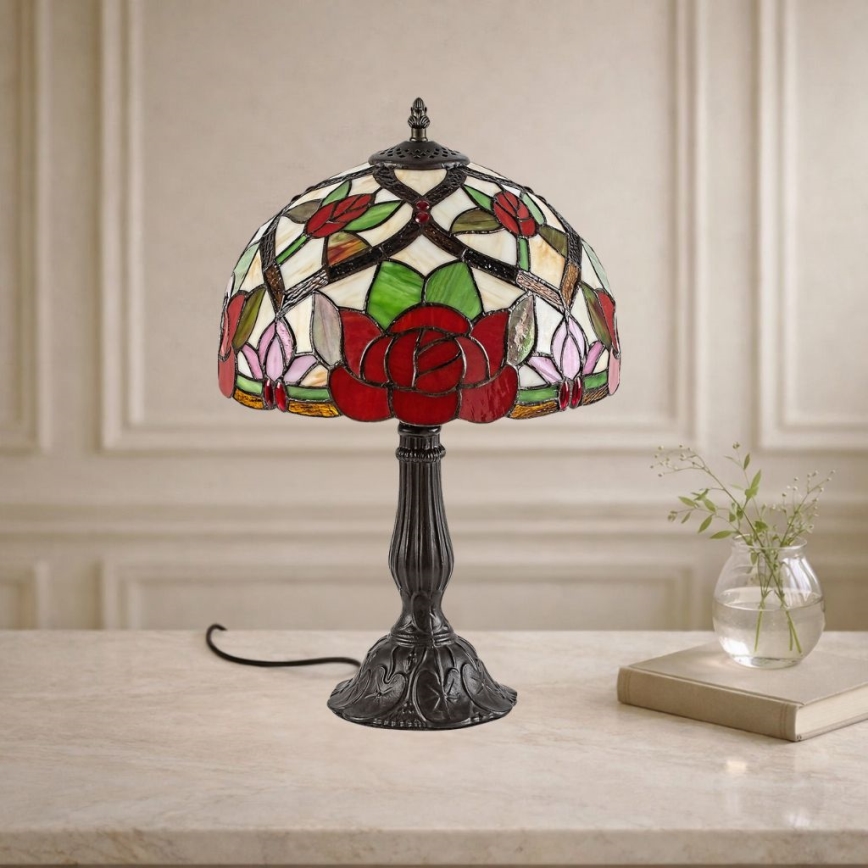 Brilagi - Tiffany vitražna stona lampa GARLAN 1xE27/40W/230V