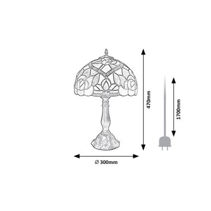 Brilagi - Tiffany vitražna stona lampa GARLAN 1xE27/40W/230V