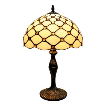 BRILAGI - Tiffany vitražna stona lampa IVORY SMOOTH 1xE27/60W/230V