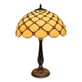 BRILAGI - Tiffany vitražna stona lampa IVORY SMOOTH 2xE27/60W/230V