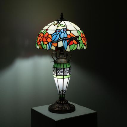 Brilagi - Tiffany vitražna stona lampa JUNGLE 1xE27/60W/230V + 1xE14/40W