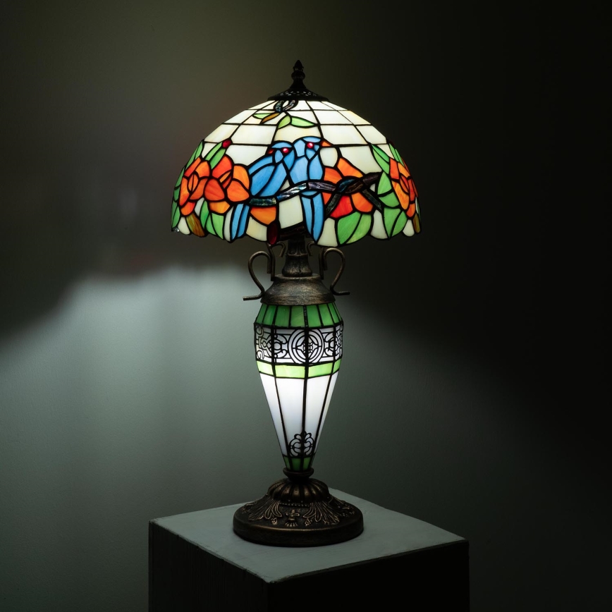 Brilagi - Tiffany vitražna stona lampa JUNGLE 1xE27/60W/230V + 1xE14/40W
