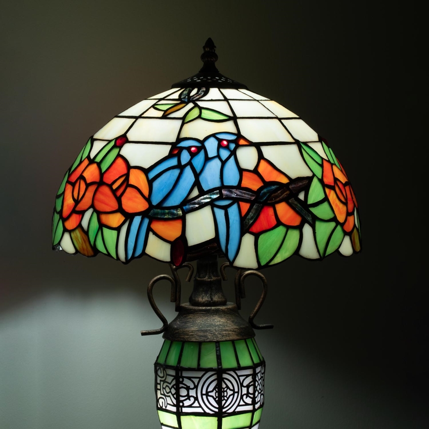 Brilagi - Tiffany vitražna stona lampa JUNGLE 1xE27/60W/230V + 1xE14/40W