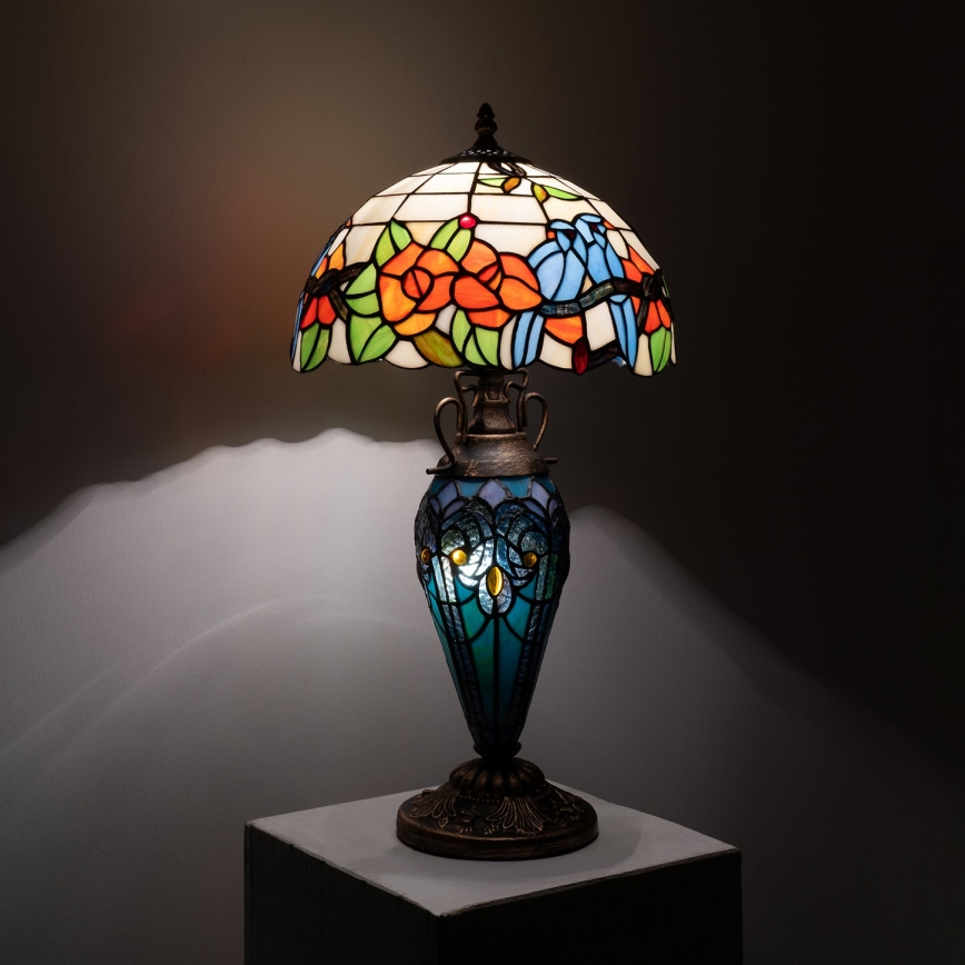 Brilagi - Tiffany vitražna stona lampa JUNGLE 1xE27/60W/230V + 1xE14/40W