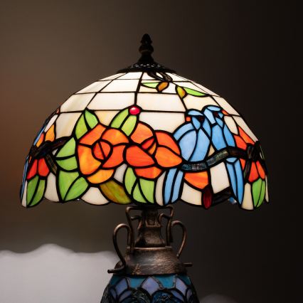 Brilagi - Tiffany vitražna stona lampa JUNGLE 1xE27/60W/230V + 1xE14/40W