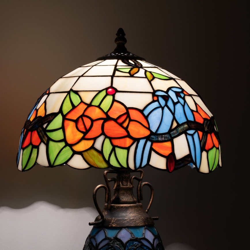 Brilagi - Tiffany vitražna stona lampa JUNGLE 1xE27/60W/230V + 1xE14/40W