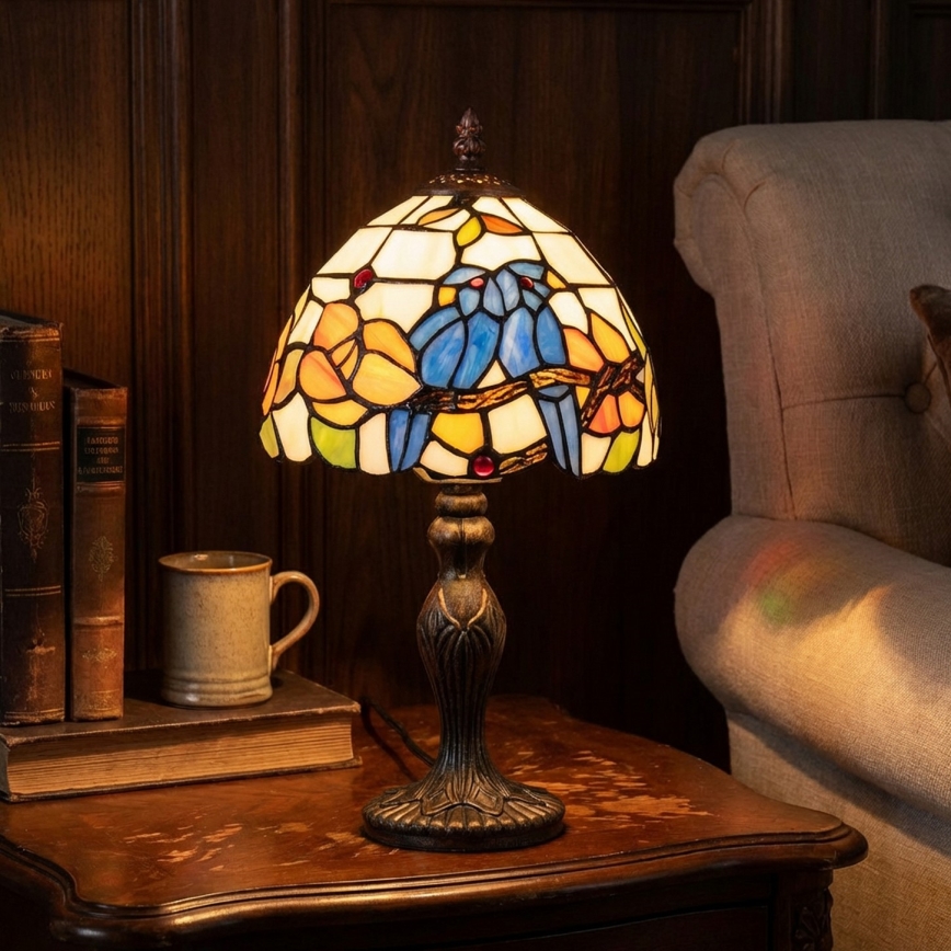 Brilagi - Tiffany vitražna stona lampa JUNGLE 1xE27/60W/230V