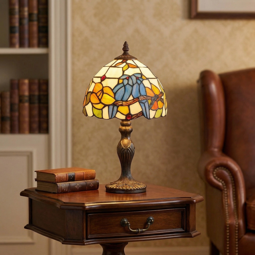 Brilagi - Tiffany vitražna stona lampa JUNGLE 1xE27/60W/230V