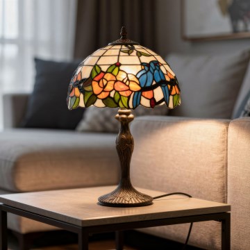 Brilagi - Tiffany vitražna stona lampa JUNGLE 1xE27/60W/230V