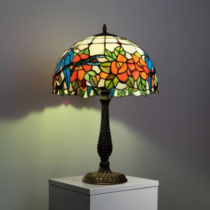 Brilagi - Tiffany vitražna stona lampa JUNGLE 2xE27/60W/230V