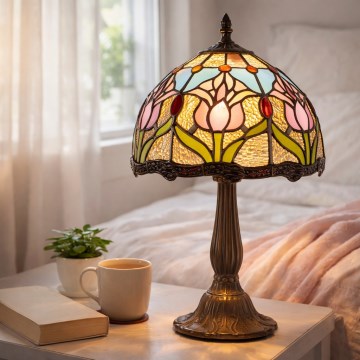 Brilagi - Tiffany vitražna stona lampa LORAS 1xE14/40W/230V