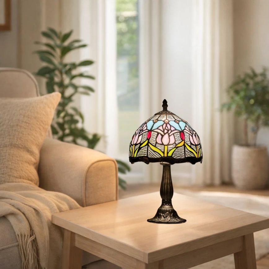 Brilagi - Tiffany vitražna stona lampa LORAS 1xE14/40W/230V