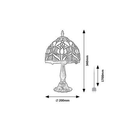 Brilagi - Tiffany vitražna stona lampa LORAS 1xE14/40W/230V