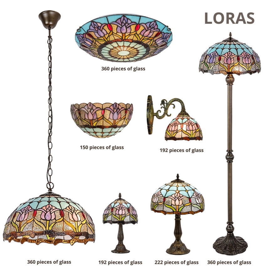 Brilagi - Tiffany vitražna stona lampa LORAS 1xE27/40W/230V