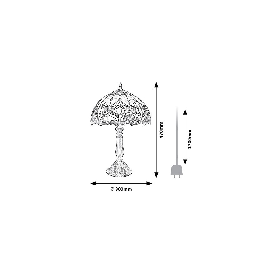 Brilagi - Tiffany vitražna stona lampa LORAS 1xE27/40W/230V