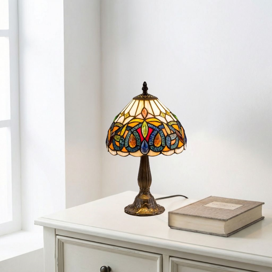 Brilagi - Tiffany vitražna stona lampa LUISA 1xE14/40W/230V