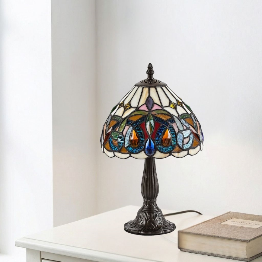 Brilagi - Tiffany vitražna stona lampa LUISA 1xE14/40W/230V