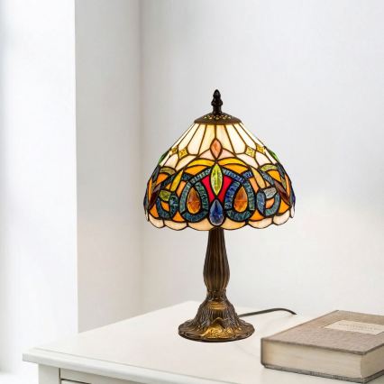Brilagi - Tiffany vitražna stona lampa LUISA 1xE14/40W/230V