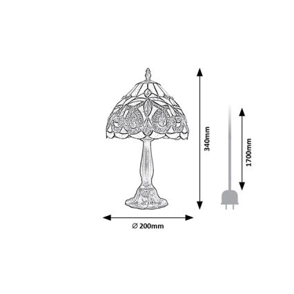 Brilagi - Tiffany vitražna stona lampa LUISA 1xE14/40W/230V
